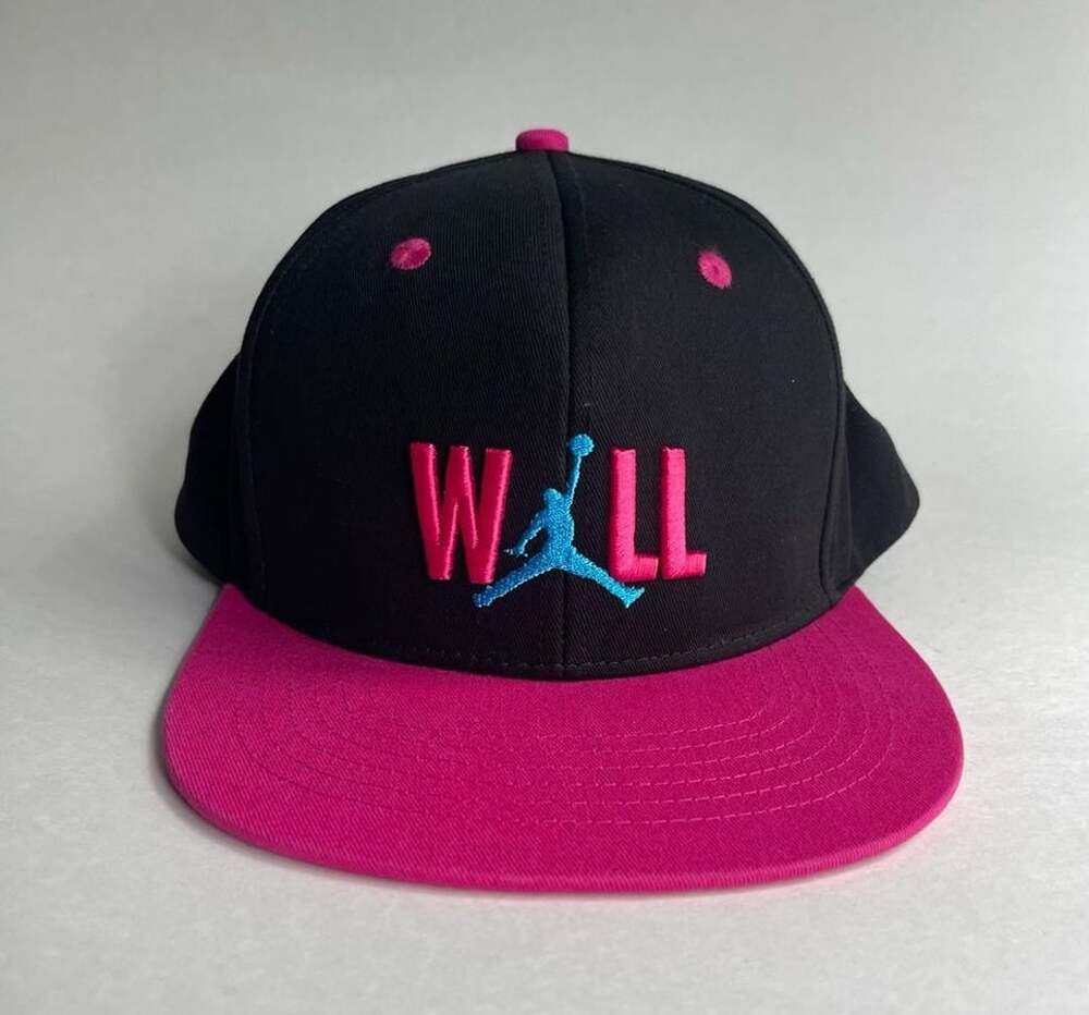 Jordan Jumpman Snapback Hat Black Pink Teal Embroidered